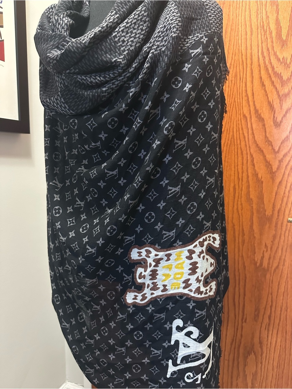 Louis Vuitton x ⁠NIGO LV² Bear Limited Edition Oversized Scarf Wrap Shawl Stole